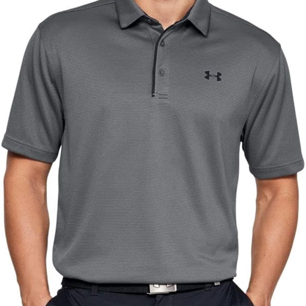Under Armour Polo Loose Fit HeatGear Grey Medium Golf